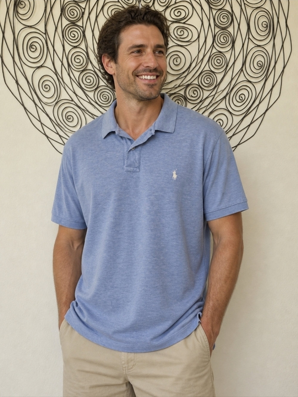 Polo Ralph Lauren XL Blue Heather Polo Shirt Classic Pony Logo Soft Casual Fit